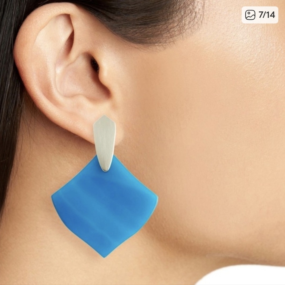 NWT Kendra Scott Astoria Teal Agate Earrings